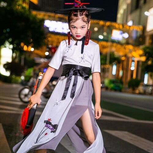 Rave Dancer Outfit Girl Sets Chinese Style Cheerleader Uniform Summer Stage Costume Festival Clothing Jazz Dancewear DL7979