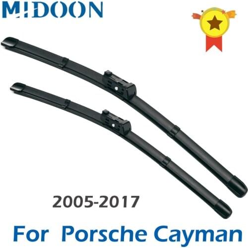MIDOON Wiper Blades for Porsche Cayman Fit Hook Arms / Push Button Arms Car Model Year From 2005 to 2017