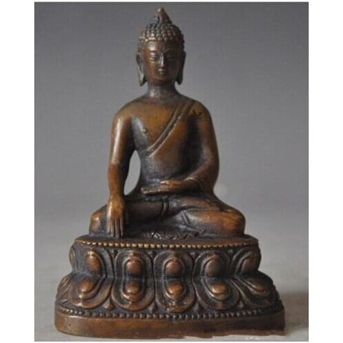 Old craft$ Buddhism Old fane Bronze Joss sakyamuni Shakyamuni Amitabha Tathagata Statue NEE