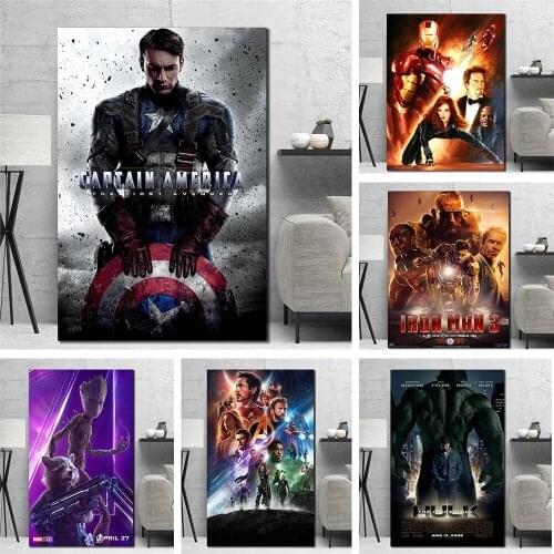 Superhero Iron Man Disney Marvel Spiderman Captain America Decoration Poster Canvas Print Home Art Wall Decoration Wall Painting