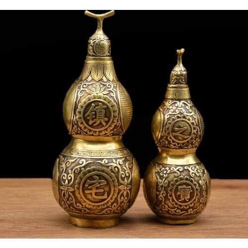 Gourd Decoration Pure Copper Crafts Town House Treasures Copper Gourd Feng Shui Supplies Ornaments Christmas Figurines
