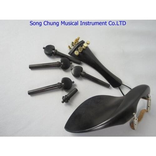 High quality 5 sets of violin ebony fittings 4/4,beautiful decoration