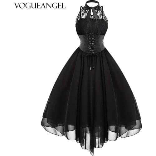 Plus Size 2021 Women Dress Mujer Party Dress Gothic Black Cross Back Lace Panel Bow Corset Dresses Robe Woman Clothes Vestidos