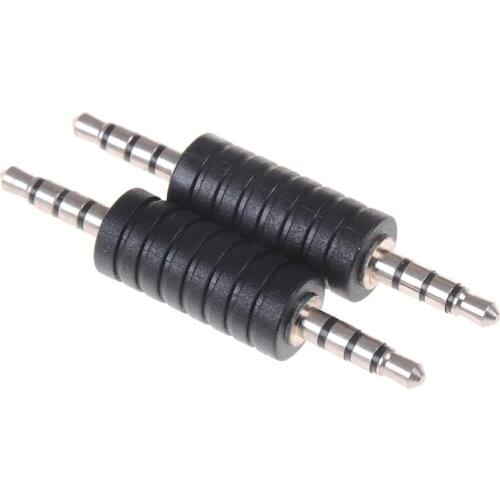 2Pcs 3.5mm Stereo Male To Male Jack PVC Audio Plug Connector/coupler Adapter Joiner