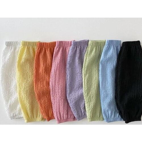 2021 Summer New Kids Casual Pants Solid Infant Candy colors Pants Loose Toddle For Boys And Girls Elasticated Trousers