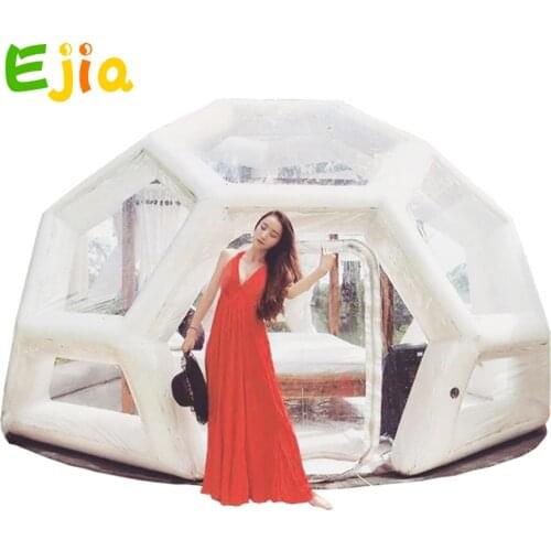 3/4m Football structure Promotional inflatable igloo bubble lodge tent transparent inflatable luxury camping tent For outdoor