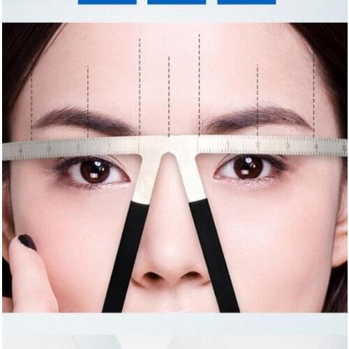 50Pcs/Lot Eyebrow Stencils Mould Three Point Positioning Balance Ruler Thrush Beginners One Word Eyebrow Mold Tattoo HA2341