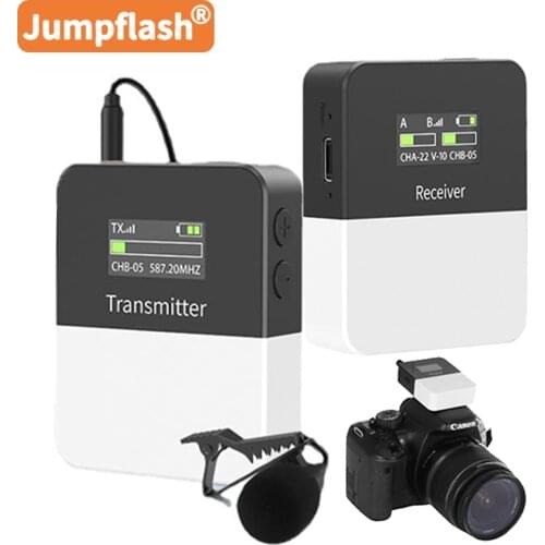 Wireless Lavalier Microphone Smart Noise Reduction 50m Pickup for Camera Phone Streaming Interview Recording Video Lapel Mic