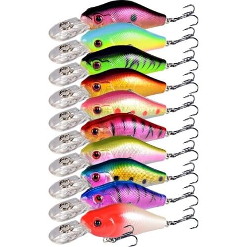 1pcs Fat Minnow Floating Bait Wobblers Fishing lure 70mm 8g Crankbait Artificial Hard Bait Bass Lure Plastic Fish Fishing Tackle