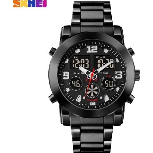 SKMEI New Men Watches Top Luxury Brand Sport Quartz Watch Men Chronograph Waterproof Wrist Watch Man Stainless Steel Date Clock