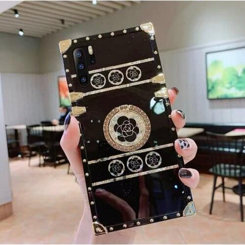 Luxury Glitter Rose Phone Case for Huawei P40 Pro P30 Lite P20 Shockproof Soft TPU Back Cover with Ring Holder Bracket