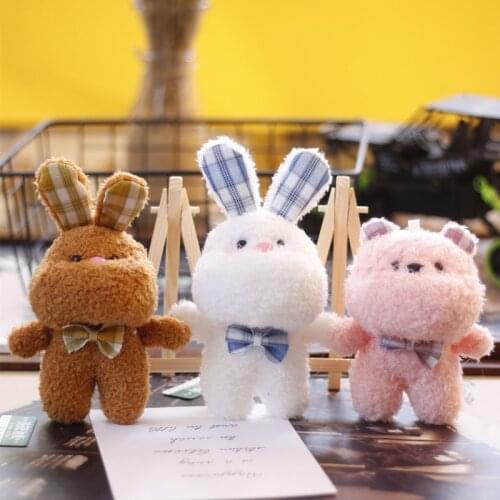 Net red cute bunny Exquisite baby bde pendant plush doll small mini toot bear bag keychain Soothing doll christmase couple gift