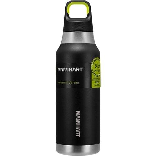 By Mannhart Spigen B213 Leak-Proof Vacuum Double Layer Travel Mug Stainless Steel Thermos 500 ml Hot 6h / Cold 24h Black