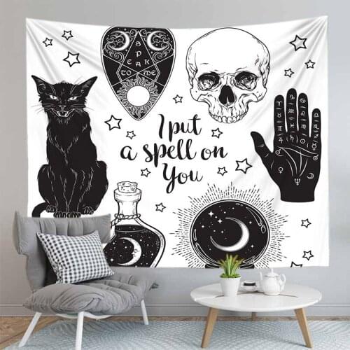 Tarot Card Tapestry Wall Hanging Astrology Divination Bedspread Polyester Beach Mat Home Decor Bohemian Hippie Tapestries