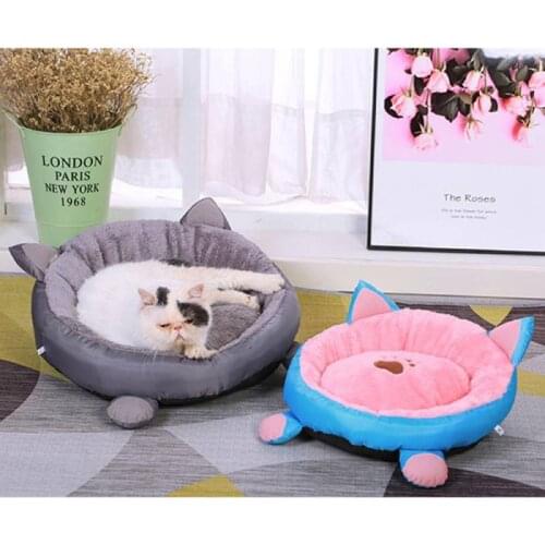 Cotton Cat Bed House For Cats Winter Warm Cat Mat Round Cushion Bed For Small Dog Kennel Pet Cat Bed Bed For Small Medium Dog