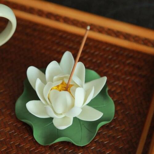 Classical Ceramic Lotus Incense Burner Home Decor Incense Stick Holder Aromatherapy Incense Censer Use In Office Teahouse
