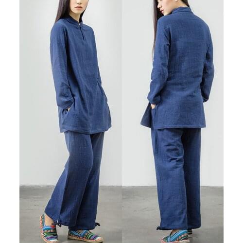 5color top quality 100% cotton yoga suits tai chi taiji kung fu wushu clothing zen lay meditation uniforms red/blue/green