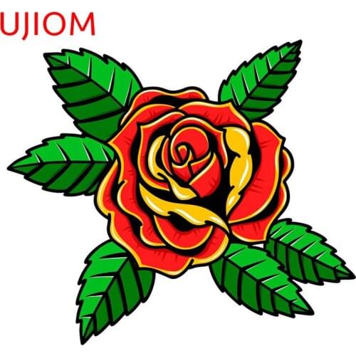 UJIOM Rose Flower Wall Stickers Funny Home Office Decoration Living Room Decor Cartoon Anime Vinyl Wall Decal Wallpaper