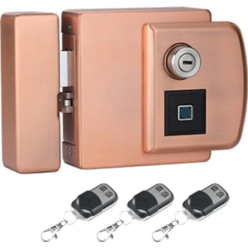 Outdoor Used Waterproof Remote Control Wireless Fingerprint Electric Motor Lock Support IC Card Sensing