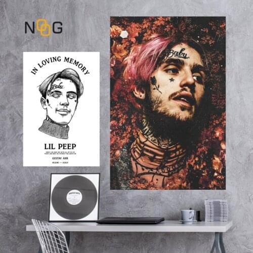 NOOG Lil Peep Wall Art Poster Wall Pictures Hiphop Posters And Prints Canvas Painting Canvas Prints For Nordic Living Room Decor