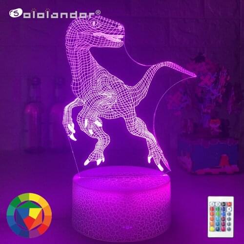 Newest Dinosaur 3D Lamp USB LED 7Colors Nightlight Tanystropheus Lguanodon Lampa Gift For Kids Boys Creative Toy Home Decoration
