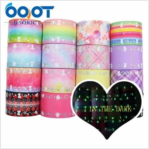OOOT BAORJCT I-191118-2492,38mm,5yards New Fluorescence Colorful Printed grosgrain Ribbons,DIY handmade Headwear Gift wrapping