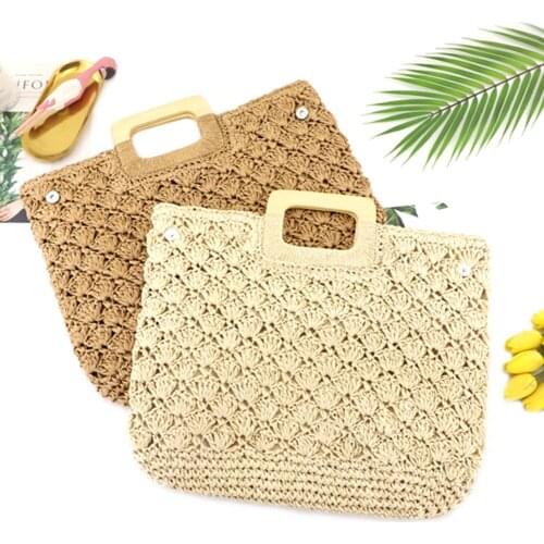 Woven Rattan Bucket Straw Bag Women Drawstring Beach Handbags Female Summer Tote Fashion Exquisite Shopping Bag