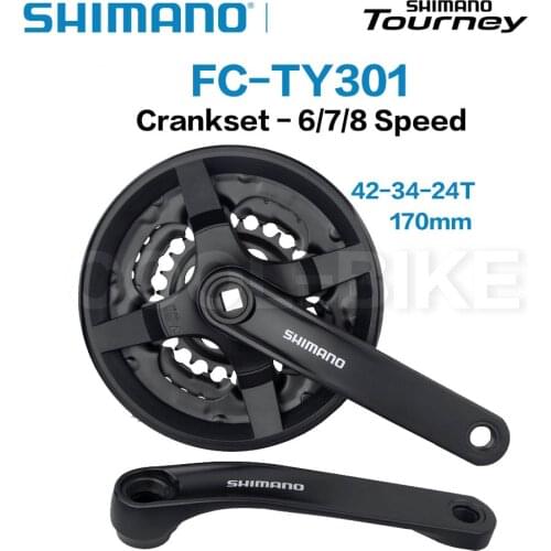 SHIMNAO FC TY301 Crankset 6S 7S 8S FC-TY301 MTB Bicycle Bike Chainwheel TY301 42-34-24T 170mm