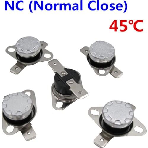 10Pcs KSD301 45 Degrees Celsius 45 C Normal Close NC Temperature Controlled Switch Thermostat 250V 10A Thermal Protector