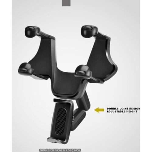 Universal Car Rearview Mirror Phone Stands Holder Adjustable GPS Bracket Clip Anti-shake Mobile Phone Stand Support Accessories