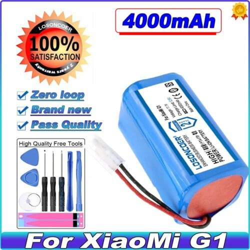 LOSONCOER Vacuum 4000mAh Battery For XiaoMi G1 For Panasonic MC-WRC53, For Phicomm X3, For FLYCO FC9601, FC9602