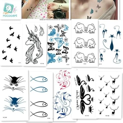 10pcs 1 Set Butterfly Bird Black Words Temporary Tattoo Sticker For Women Men Fashion Use Waterproof Flash Tatoo Sticker10.5X6CM