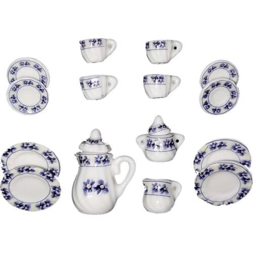 1:12 DOLLHOUSE 1Set Miniature Food Play Scene Model Doll House Accessories Mini Ceramic Tea Set Tea Cup SC