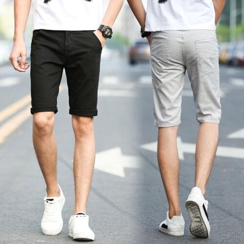 2021 Men Casual Summer Buttons Fifth Pants Loose Beach Shorts Male Summer solid color pants high quality plus size shorts
