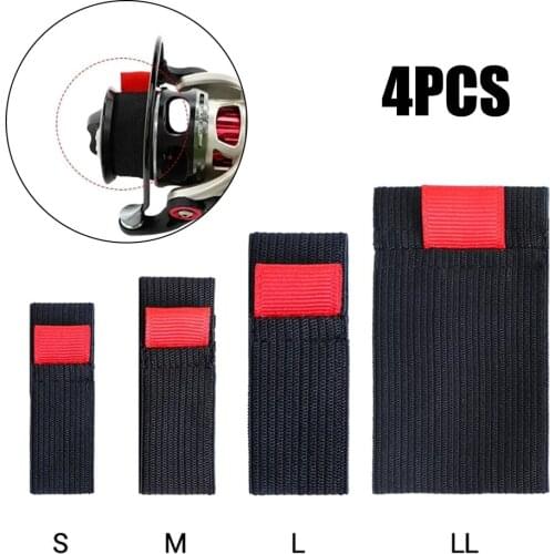 4pcs/Pack Durable Elastic Fishing Spool Belt Reel Protection Belt Band Wheel Accessories Portable Outdoor Fishing Equipment Tool