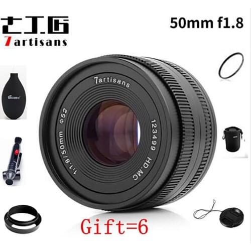 7artisans 50mm F1.8 Lens Large Aperture Manual Micro Fixed Focus Portrait Lens for Lente Canon Sony M4/3 Fuji Camera 7artisans