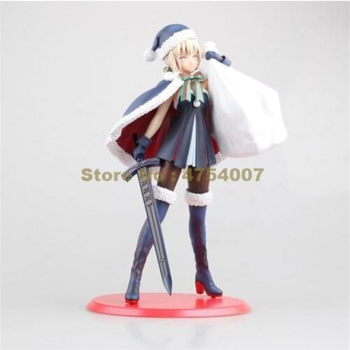 Anime fate/ stay night black saber christmas cosplay costume sword bag pvc action figure collection model 24cm Toy