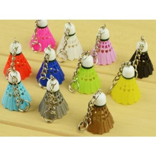FREE SHIPPING BY DHL 1500pcs/lot Wholesale Mini Small Badminton Keychains Small Shuttlecock Keyrings for Sports Gifts