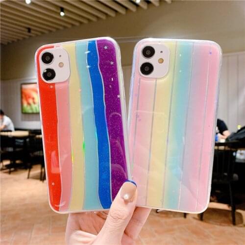 Glitter Star Soft case For OPPO A9 2020 A5 A7X A9X A8 A91 A92S A52 A3S F9 F15 Reno 2 3 Pro Realme XT Laser rainbow back cover