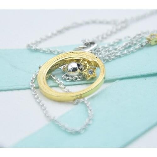 2020 New Spring Collection Golden Star Necklace 925 Sterling Silver Jewelry chain Pendant Necklaces For Woman silver 925 Jewelry