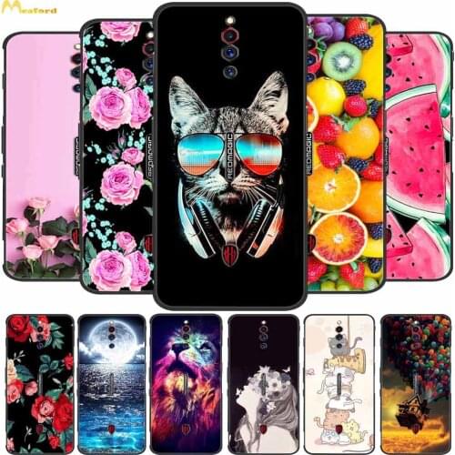 For ZTE Nubia Red Magic 5G Case Peacock Wolf Silicone Soft Back Phone Cover For Red Magic 5G Cover 6.65" NX659J Coque Black TPU