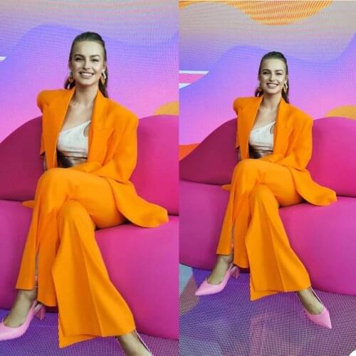 Chic Loose Women Suits New Design Peaked Lapel Custom Made Blazer Photoshoot Streetwear Party Daily Casual Jacket 2 Pieces