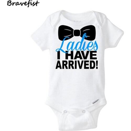 Baby Cotton Romper 0-2Years Old Infant Newborn Boys Girls Costume Clothing Cute Bowknot Ladies I Have Arrived Print Kids Outfit