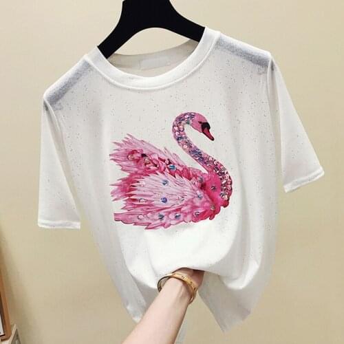 GGRIGHT kawaii Sequined T Shirts Women 2019 Summer Plus Size O-Neck Short Sleeve korean style T shirt Woman Pink Tees Harajuku
