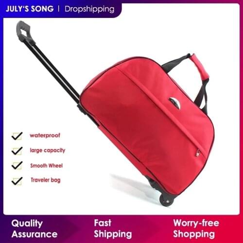JULYS SONG Oxford Rolling Luggage Bag Travel Suitcase With Wheels Trolley Luggage Duffel Men Women Carry On Travel Bags