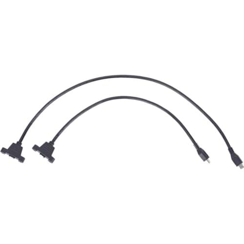 Micro USB 2.0 Male to Female connector Adapter Cable With Panel Mount Hole