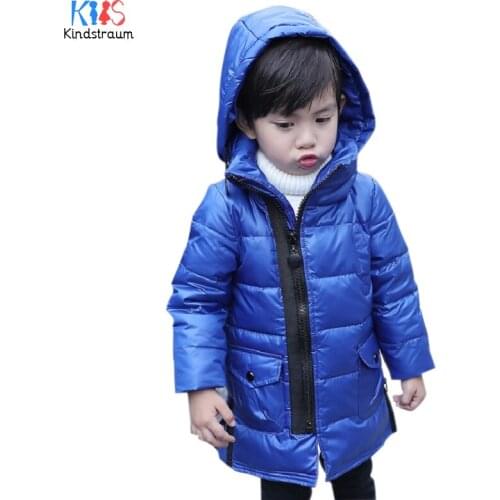 Kindstraum 2018 Children Solid Down Coats Boys & Girls Pockets Hooded Parkas Winter Thick Cotton Clothes for Kids,RC1609