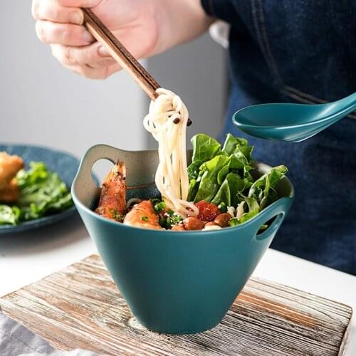 Creative noodle bowl, simple household individual ceramic bowl, instant noodle bowl