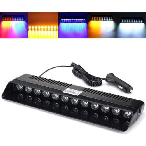 Hot New 12 LED High Power Emergency Low Consumption Hazard Warning Visor Dash Ultra Long Life 12W Flash Strobe Light Bar#270018