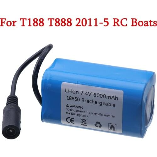 7.4V 6000mAh Liion Battery For T188 T888 2011-5 Remote Control Fish Finder Fishing Bait Boat Spare Parts 7.4V 2S battery charger